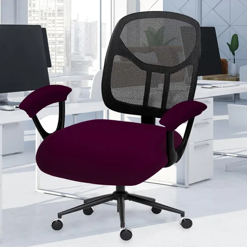 Vista 62 de Fundas elásticas resistentes al agua para sillas de computadora - Protectores lavables para respaldo giratorio y asiento para mascotas - Negro