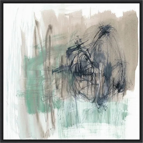 Vista 7 de Amanti Art Framed Canvas Wall Art 16x16 Scribble Scrabble I by Jennifer Goldberger, Framed Wall Art Canvas, Abstract Artwork, Traditional Decor