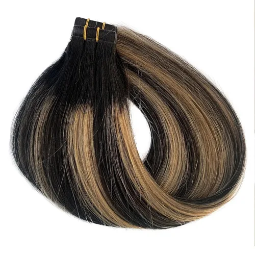 Vista 29 de Extensiones de cabello con micro puntas, 16 pulgadas, balayage, color #18, rubio beige, mezclado #60 rubio platino, extensiones de cabello humano