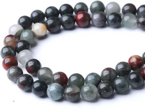 Vista 2 de 90 PIEZAS 4MM Cuentas de Piedra Sangrienta Africana Cuentas de Piedras Preciosas Naturales Redondas para Hacer Joyas DIY Piedra de Energía