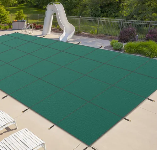 Vista 10 de iCOVER - Cubierta de seguridad para piscina interior, 16 x 32 pies, cubierta de seguridad rectangular para piscinas interiores, cubierta de piscina