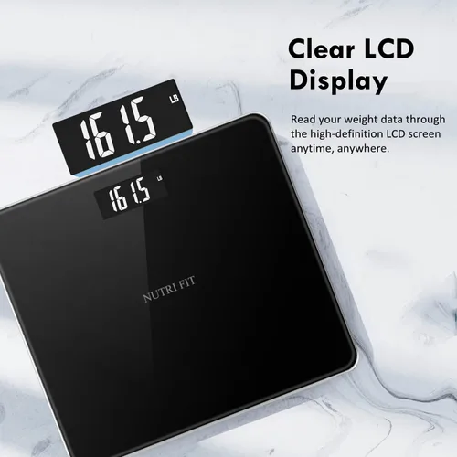 Vista 4 de NUTRI FIT Báscula digital de baño para peso corporal, báscula de baño para observar peso preciso con pantalla LCD grande, más precisa para uso