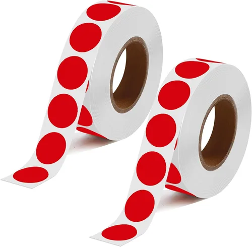 Vista 20 de 2000 Pcs Round Stickers 1/2 Inch Color Circle Red Green Dot Stickers Small Code Labels for Office Shop Yard Sale Home Classroom Marking Rojo+Verde