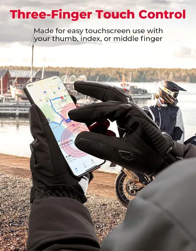 Vista 5 de Guantes para moto, invierno, para hombres y mujeres, impermeables
