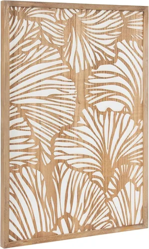 Vista 9 de Kate and Laurel Sago - Placa decorativa moderna de madera, 23 x 33 pulgadas, negro y marrón rústico, arte de pared floral de madera pintada