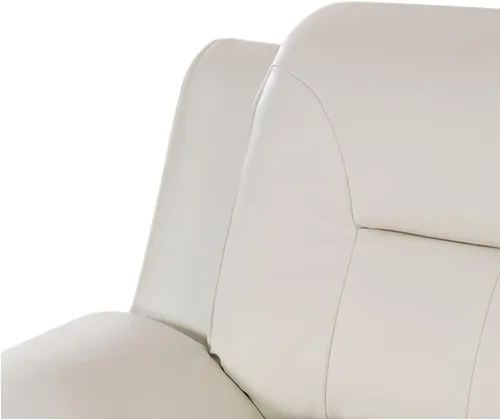 Vista 4 de Juego de sofá de sala de estar de cuero, sofá de cuero estilo moderno, sofás para sala de estar 3 piezas (blanco)