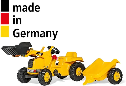 Vista 5 de Tractor de construcción a pedales Rolly Toys CAT, con carga frontal, con remolque desmontable, para edades de 2.5 años