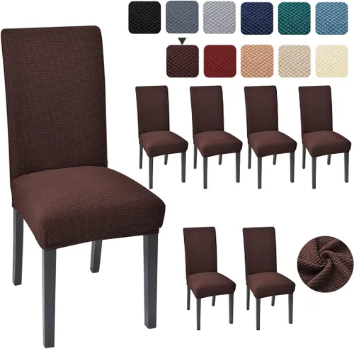 Vista 38 de Juego de 4 fundas para sillas de comedor y cocina, fundas para sillas de comedor, color negro