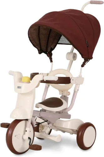 Vista 10 de iimo Triciclo plegable 3 en 1 – Triciclos premium para niños de 1 a 3 años – Bicicleta infantil de diseño japonés con mango de empuje, triciclo