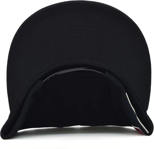 Vista 5 de Gorra acrílica de béisbol de México con diseño de bandera 3D M Flat Bill México Todo negro