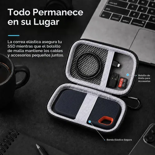 Vista 5 de PAIYULE Funda de disco duro para SSD portátil SanDisk Extreme y Extreme PRO Negro