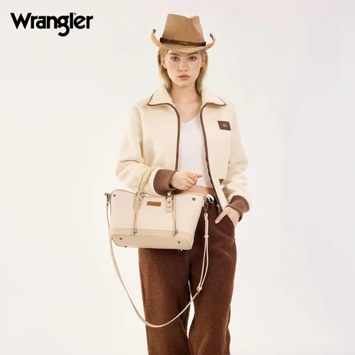 Vista 2 de Wrangler 2pcs Tote Bag Set Braided Rope Top Handle and Classic Tote