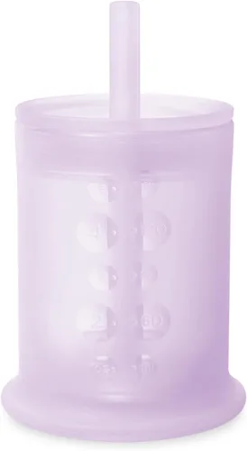 Vista 14 de Olababy Taza de entrenamiento de silicona con tapa con popote Taza para beber agua para bebés 6+ meses de bebé a 12-18 meses Taza para beber