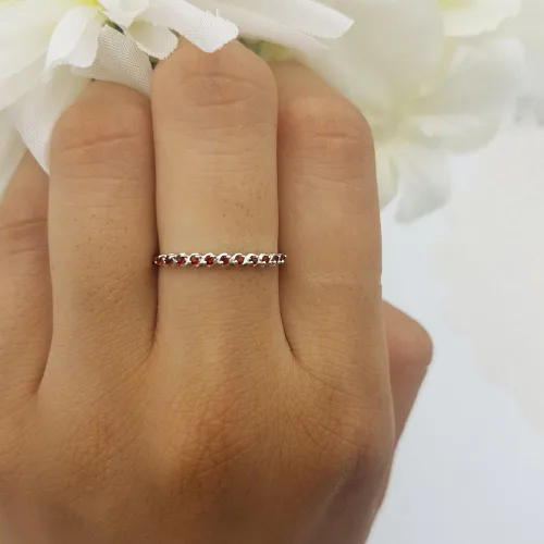 Vista 6 de Dazzlingrock Collection Anillo apilable de plata de ley de 0,12 quilates de plata de ley