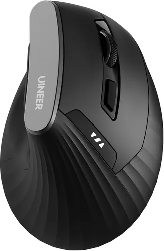 Vista 11 de Uineer Ratón ergonómico Bluetooth 5.0/4.0, mouse inalámbrico vertical de 2.4 GH, con receptor USB-A, alimentado por batería, conectividad de 3