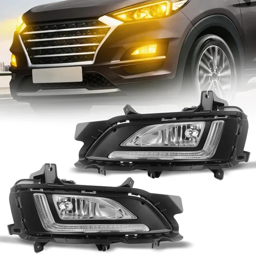 Vista 13 de Boxlight - Luces antiniebla compatibles con Hyundai Santa Fe 2007 2008 2009, un par de luces antiniebla con lente transparente para parachoques