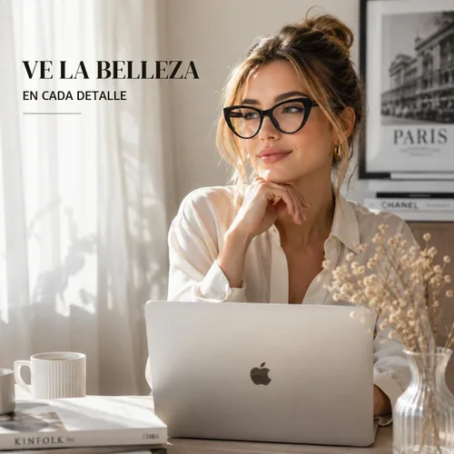 Vista 7 de TEAPLMTT Paquete de 2 lentes de bloqueo de luz azul de ojo de gato para mujer, marco TR90 de moda, antirayos azules, lentes de computadora