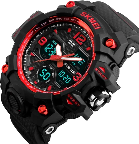 Vista 2 de Mens Analog Digital LED 50M Waterproof Outdoor Sport Watch Military Multifunction Casual Dual Display 12H24H Stopwatch Calendar Wrist Watch