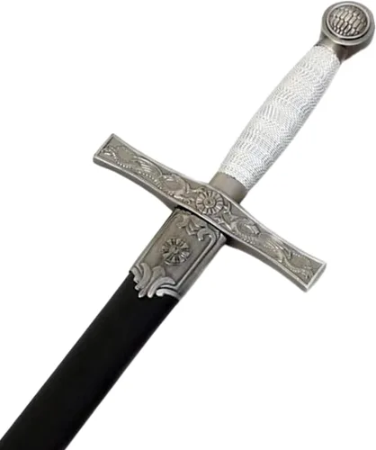 Vista 14 de Medieval Warrior Espada vikinga cruzada de la Edad Media con vaina Negro-933