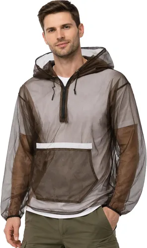 Vista 9 de Aventik Chaqueta de mosquito, pantalones de mosquito, traje de mosquito, malla que no se transparenta, súper ligera, mantiene la seguridad fresca