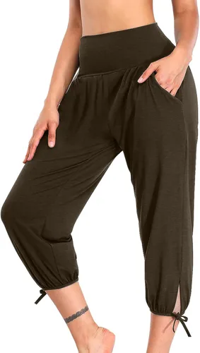 Vista 104 de Pantalones capri para mujer, estilo casual, de verano, elásticos, de cintura alta, pantalones de yoga, ajuste atlético, pantalones deportivos
