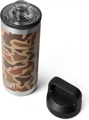 Vista 32 de YETI Rambler Botella de 18 oz, aislada al vacío, de acero inoxidable con tapa Chug, negro