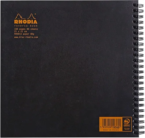 Vista 3 de Rhodia Graph Reverse Standard Notebook, One Notebook, Black