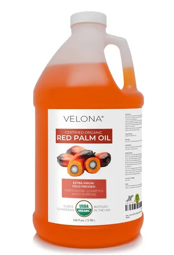 Vista 9 de velona Aceite de palma roja orgánico certificado por la USDA, 2 onzas líquidas, grado alimenticio y cosmético, en frasco, virgen extra, prensado