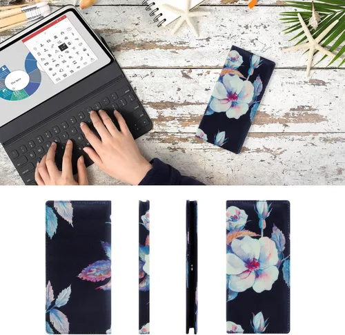 Vista 116 de HUA ANGEL Billetera ultra delgada para mujer, con bloqueo RFID, tarjetero de crédito, plegable, largo, hebilla magnética, billete para mujer, Owl