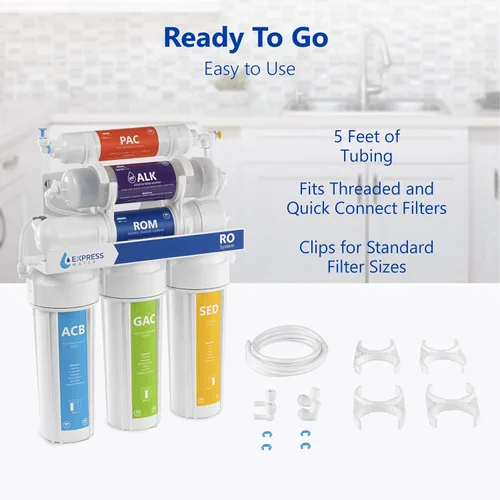 Vista 3 de Express Water Kit de actualización de filtro para ósmosis inversa y sistema de filtración de agua debajo del fregadero. Añade una nueva etapa
