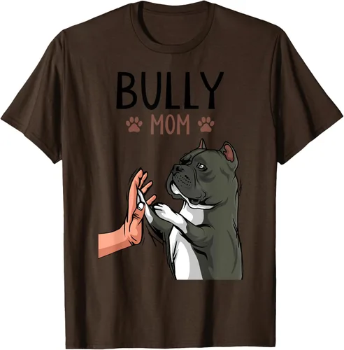 Vista 7 de American Bully Mom Cute Dog Mama Camiseta divertida para mujer, Blanco, S
