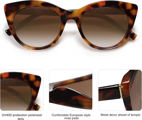 Vista 4 de SOJOS Trendy Polarized Sunglasses for Women,Retro Cat Eye Womens Sun Glasses SJ2221