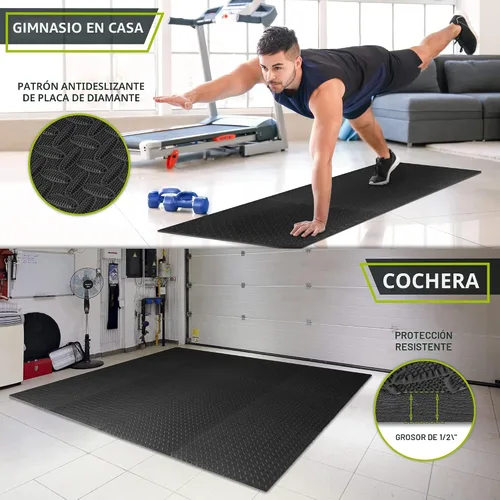 Vista 3 de ProsourceFit - Tapete de ejercicio tipo rompecabezas de ½ pulgada, losetas de espuma EVA entrelazadas para gimnasio en casa, para niños, negro, 24 x