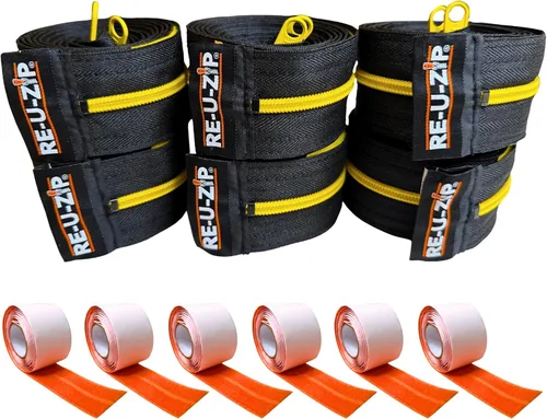Vista 21 de RE-U-ZIP® Cremallera resistente reutilizable con barrera contra polvo Paquete Pro Sistema patentado de gancho y bucle Rentable y confiable Azul