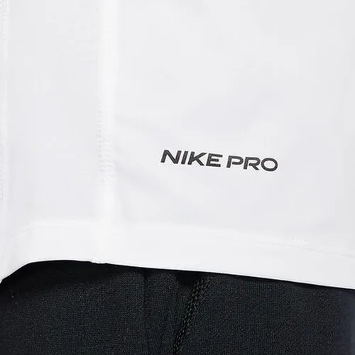 Vista 6 de Nike Kids Boy's Pro Short Sleeve Fitted Top (Big Kids) WhiteBlack