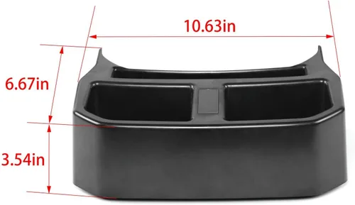 Vista 2 de JeCar Portavasos trasero montado en la consola del suelo, organizador de almacenamiento en el asiento trasero, accesorios interiores compatibles