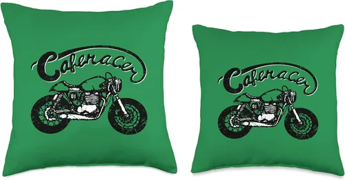 Vista 3 de American Cafe Racer Motorcycle Apparel and Merch Cafe Racer Biker Men Women Adult Teens Boys Girls Kids Youth Throw Pillow, 16x16, Multicolor