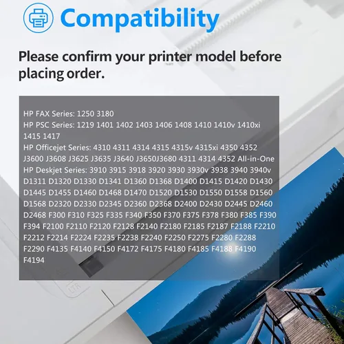 Vista 2 de greencycle Paquete de 2 cartuchos de tinta negra remanufacturados C9351A 21 21XL compatibles con HP Deskjet D1430 D1445 D1455 D1460 D1468 D1470