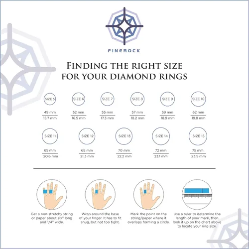Vista 6 de FINEROCK Anillos de compromiso de diamantes de 15 quilates en oro de 10 quilates