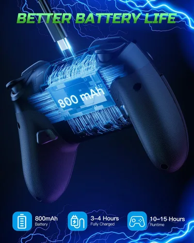 Vista 7 de VOYEE Controlador de interruptor inalámbrico, compatible con Nintendo Switch ControllerSwitch ProLiteOLED, controlador Switch Pro con LED RGB