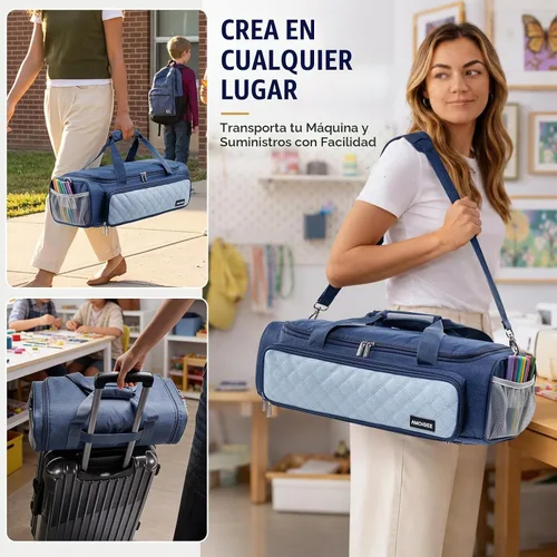 Vista 7 de Estuche de transporte completamente abierto para Cricut Explore 5 con gran Azul