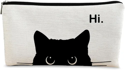 Vista 26 de Regalos de Gatos - Pequeña bolsa de maquillaje, bolsa de cosméticos para amantes de los gatos, bolsa de maquillaje para adolescentes y mujeres, cat 1