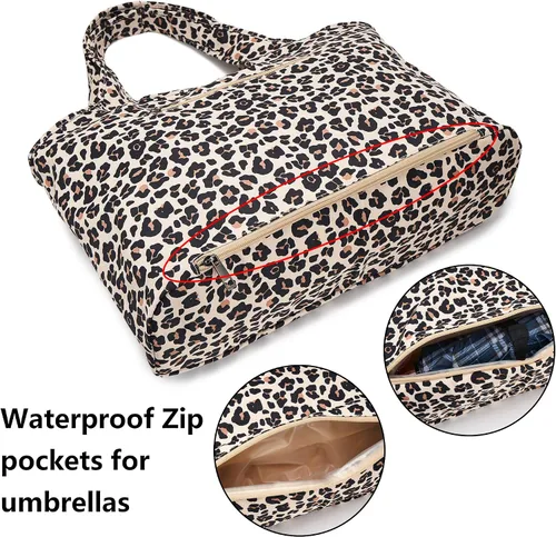 Vista 2 de ZOOEASS - Bolso grande de hombro para mujer, impermeable, multifunción, de nailon, para viaje