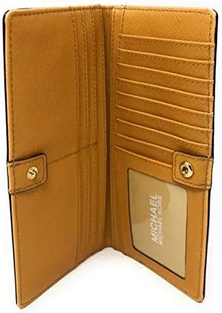 Vista 5 de Michael Kors - Billetera de viaje plegable, plana y delgada en cuero saffiano