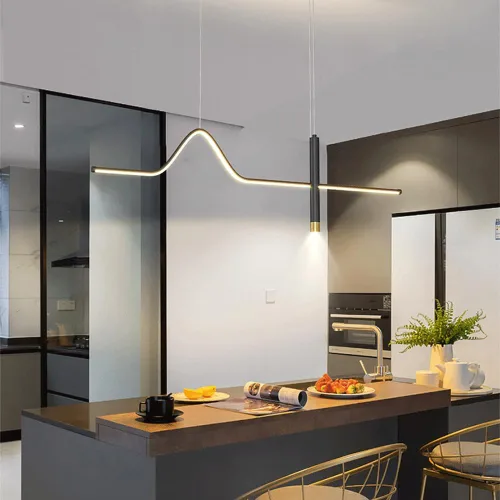 Vista 3 de Modern Simple LED Chandelier, Variable Light Ceiling Lamp Fixture, Chandelier Fixture, Height Adjustable, Used for Kitchen Island Dining Table Above
