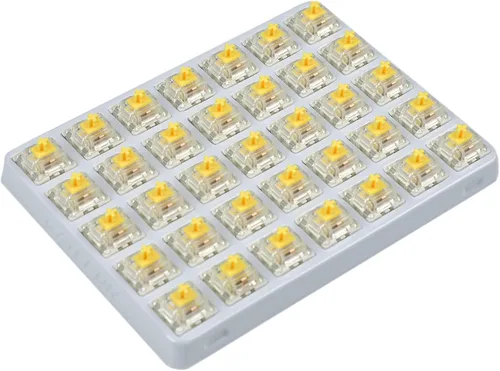 Vista 6 de NC Gateron - Paquete de 35 interruptores originales SMD RGB LED compatibles con G Pro para teclado mecánico MX (Pro amarillo)