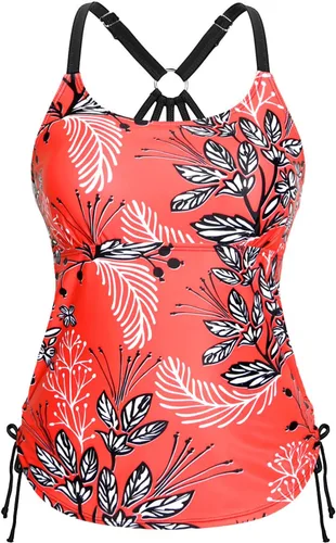 Vista 20 de Holipick Top de Tankini para Mujer Solamente Top de Traje de Baño Tankini Sin Parte Inferior Color Stripe2