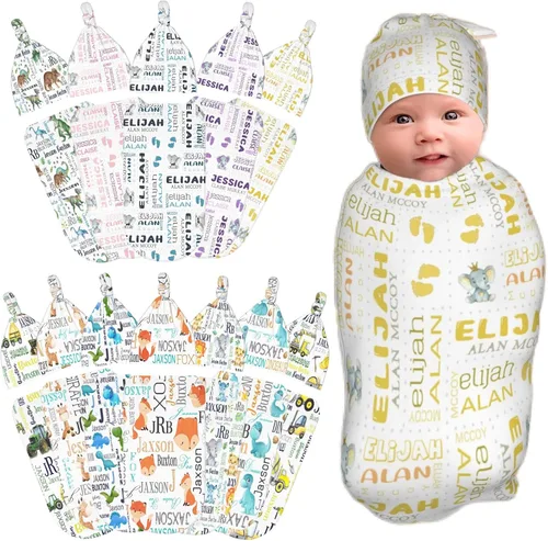 Vista 12 de Manta personalizada para bebé y niño con nombre, mantas de bebé personalizadas para niñas y niños con nombre, artículos personalizados para bebés