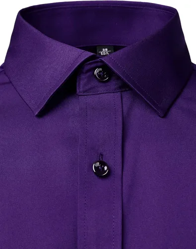 Vista 5 de ZEROYAA Camisas de vestir formales de manga larga con botones y bolsillo para hombre