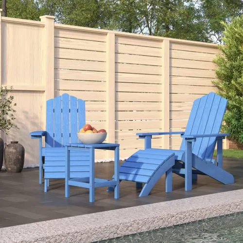 Vista 18 de Sillas Adirondack para patio con reposapiés y mesa HDPE antracita silla de patio al aire libre sillas de comedor al aire libre Sillas para Comedor